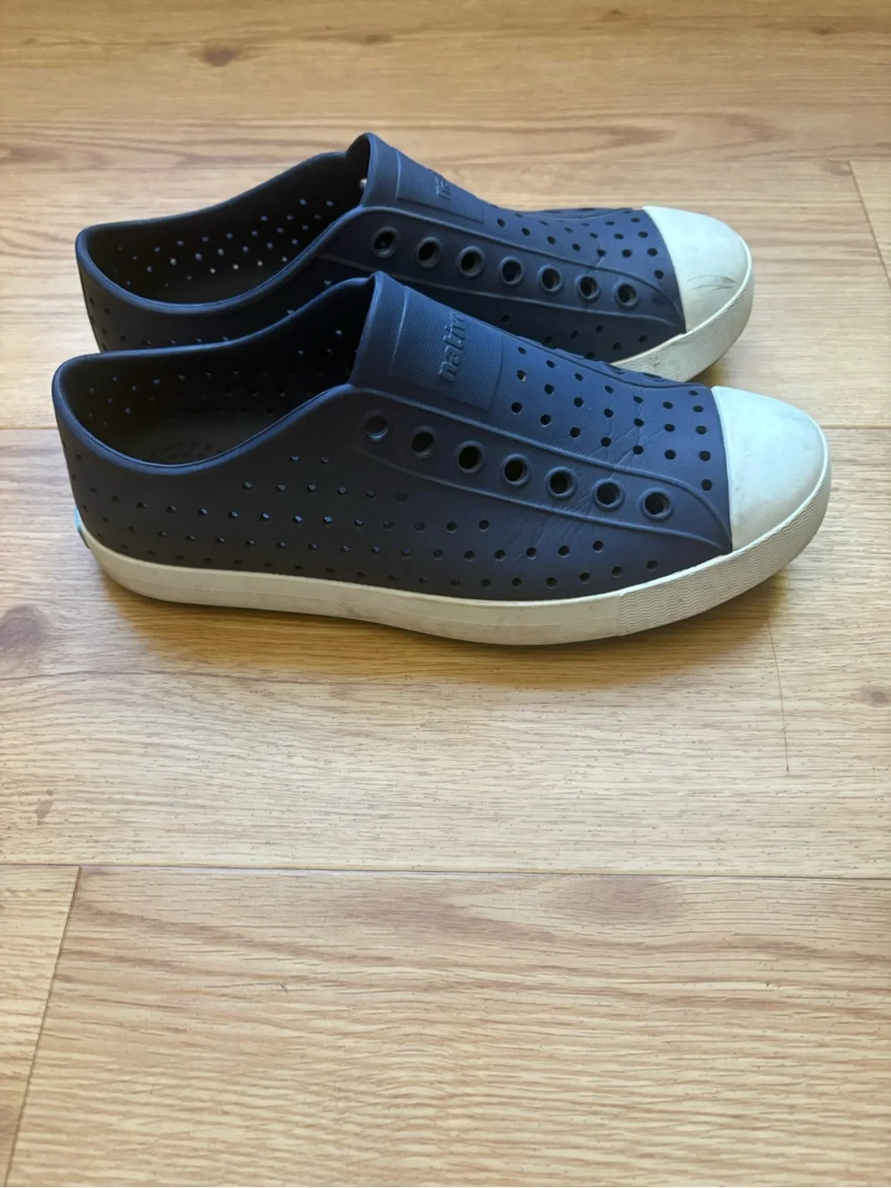 Native Slip-On Jefferson Sneakers in Navy and White